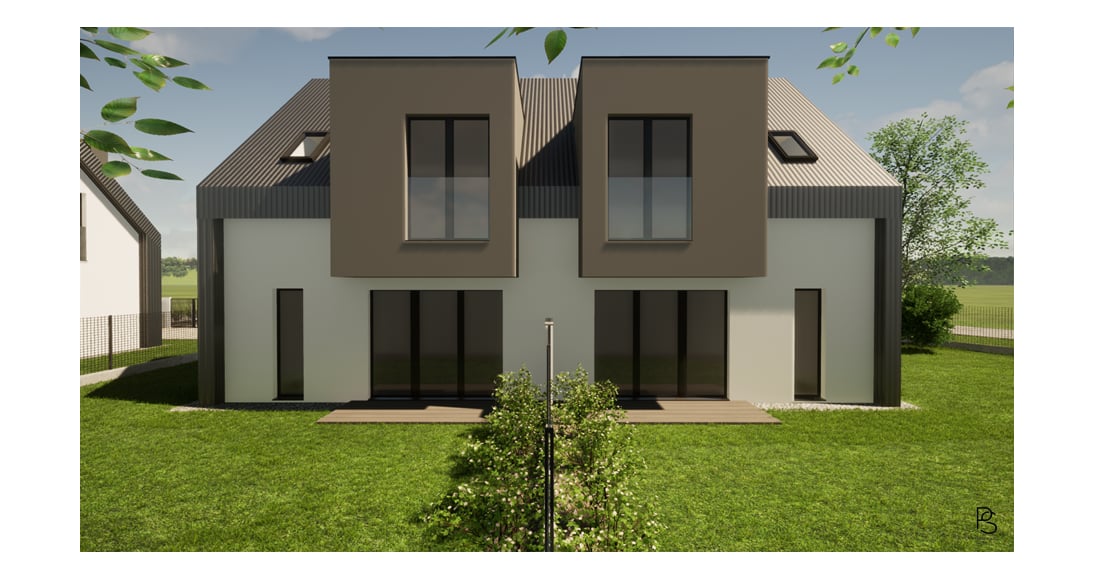 Wizualizacja budynku od tyłu